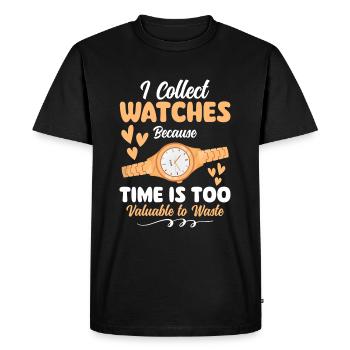 Montres de collection Montres Mouvement de collection - T-shirt Premium bio Homme - noir - Devant - Nico (187cm)