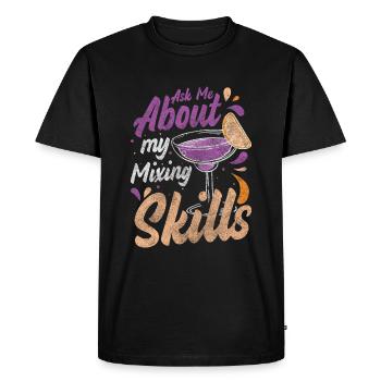 Boire un mélangeur d’alcool - T-shirt Premium bio Homme - noir - Devant - Nico (187cm)