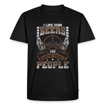 Gun Pistol Hunting Firearm - Men's Premium Organic T-Shirt - black - Front - Nico (187cm)