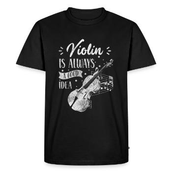 Violon Concert Instrument à cordes Étudiant - T-shirt Premium bio Homme - noir - Devant - Nico (187cm)