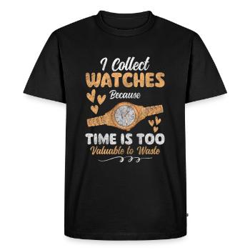 Montre Collector Montre de luxe de collection Vintage - T-shirt Premium bio Homme - noir - Devant - Nico (187cm)