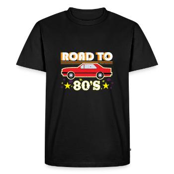 Chemin vers les années 80 - T-shirt Premium bio Homme - noir - Devant - Nico (187cm)