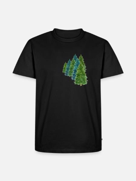 Tannenbaum Wald - Männer Premium Bio T-Shirt - Schwarz