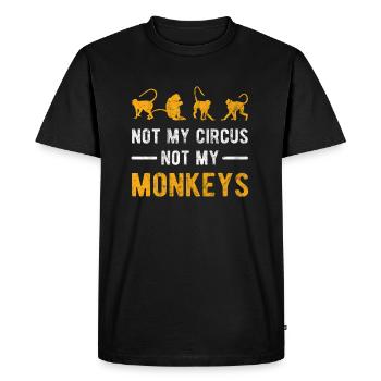 pas mon cirque pas mes singes - T-shirt Premium bio Homme - noir - Devant - Nico (187cm)