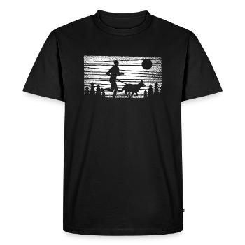 Canicross cross-country avec chien Canicross - T-shirt Premium bio Homme - noir - Devant - Nico (187cm)