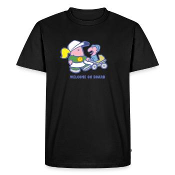 Welcome on board - Men's Premium Organic T-Shirt - black - Front - Nico (187cm)