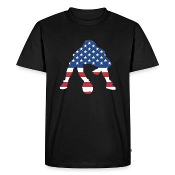 Sport Us Flag American Football - Men's Premium Organic T-Shirt - black - Front - Nico (187cm)