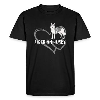 Cœur de Husky sibérien - T-shirt Premium bio Homme - noir - Devant - Nico (187cm)