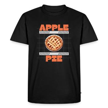 Recette de tarte aux pommes - T-shirt Premium bio Homme - noir - Devant - Nico (187cm)