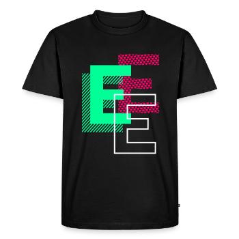 Initial Letter E Design Gift - Men's Premium Organic T-Shirt - black - Front - Nico (187cm)