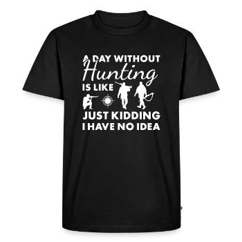 Chasseur Une journée sans chasse - T-shirt Premium bio Homme - noir - Devant - Nico (187cm)