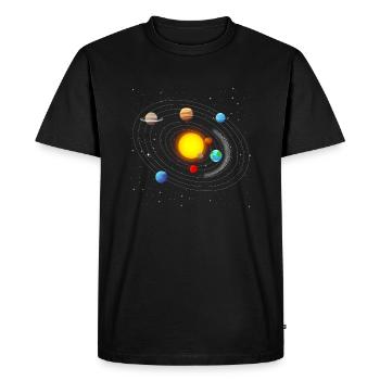 Système solaire - T-shirt Premium bio Homme - noir - Devant - Nico (187cm)