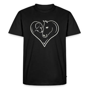 Cœur de chien de cheval - T-shirt Premium bio Homme - noir - Devant - Nico (187cm)