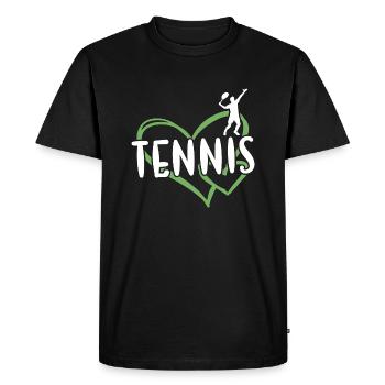 Sport Heart Tennis - T-shirt Premium bio Homme - noir - Devant - Nico (187cm)