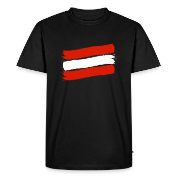 Drapeau de l’Autriche Autriche Drapeau autrichien AT - T-shirt Premium bio Homme - noir - Devant - Nico (187cm)