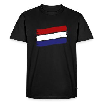 Pays-Bas Drapeau Hollande Drapeau néerlandais - T-shirt Premium bio Homme - noir - Devant - Nico (187cm)