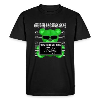 LUXURY SEXY TEDDYBÄR STREETWEAR DESIGN - Männer Premium Bio T-Shirt - Schwarz - Vorne - Nico (187cm)