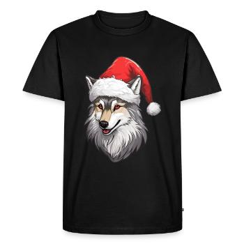 Loup Loups de Noël Animaux d’hiver Animaux forestiers - T-shirt Premium bio Homme - noir - Devant - Nico (187cm)