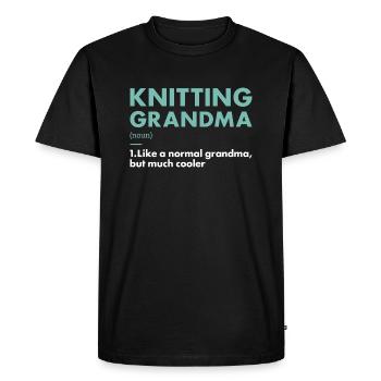 Knitter Grandma Definition Knitting - Men's Premium Organic T-Shirt - black - Front - Nico (187cm)