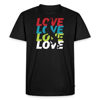 Amoureux des chiens - T-shirt Premium bio Homme - noir - Devant - Nico (187cm)
