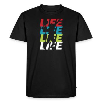 Le tennis c'est la vie - T-shirt Premium bio Homme - noir - Devant - Nico (187cm)