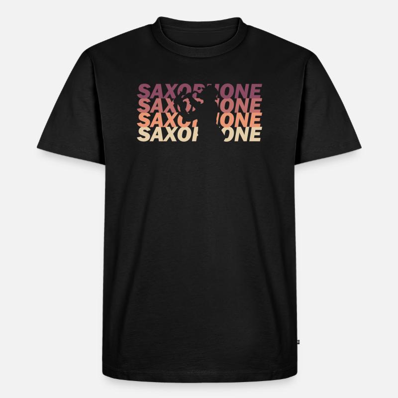 Saxophonist - Männer Premium Bio T-Shirt - Schwarz