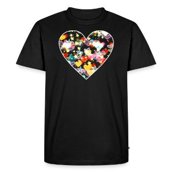 Heart heart heart - Men's Premium Organic T-Shirt - black - Front - Nico (187cm)