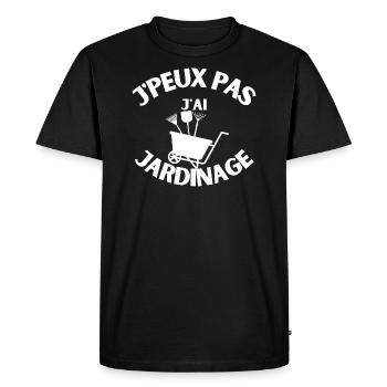 je peux pas j ai jardinage - T-shirt Premium bio Homme - noir - Devant - Nico (187cm)