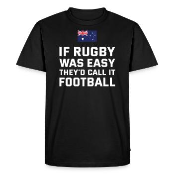 Si le rugby était facile Australie Rugby - T-shirt Premium bio Homme - noir - Devant - Nico (187cm)