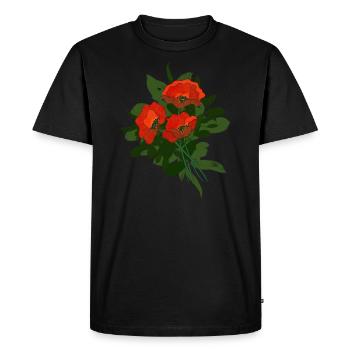 Bouquet de coquelicots - T-shirt Premium bio Homme - noir - Devant - Nico (187cm)