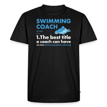 Entraîneur sportif Natation - T-shirt Premium bio Homme - noir - Devant - Nico (187cm)