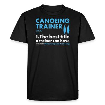Formateur de canoë-kayak Définition Canoë - T-shirt Premium bio Homme - noir - Devant - Nico (187cm)