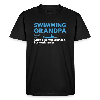 Sport Grand-père Natation - T-shirt Premium bio Homme - noir - Devant - Nico (187cm)