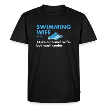 Sport Femme Natation - T-shirt Premium bio Homme - noir - Devant - Nico (187cm)