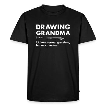 Drawer Grandma Definition Drawing - Men's Premium Organic T-Shirt - black - Front - Nico (187cm)