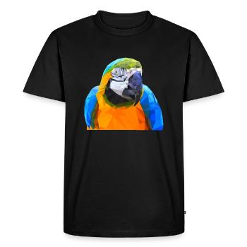 Tête de perroquet perroquet polygone - T-shirt Premium bio Homme - noir - Devant - Nico (187cm)