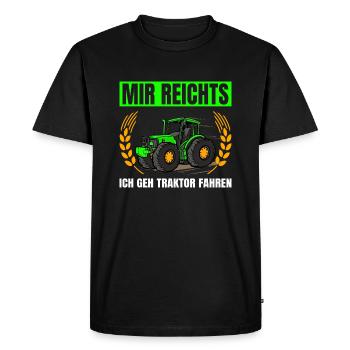 Mir Reichts Ich Geh Traktor Fahren Traktor - Männer Premium Bio T-Shirt - Schwarz - Vorne - Nico (187cm)