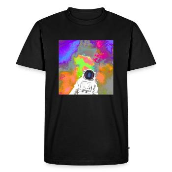 Astronaute devant une supernova spatiale - T-shirt Premium bio Homme - noir - Devant - Nico (187cm)