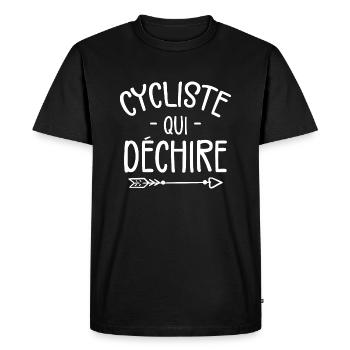 Cycliste Qui Déchire - T-shirt Premium bio Homme - noir - Devant - Nico (187cm)
