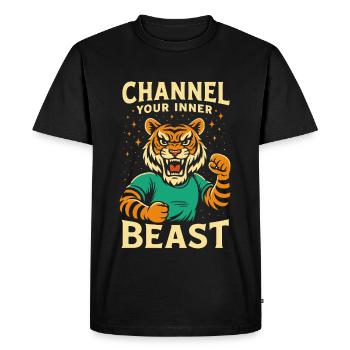 Unleash your inner beast - Men's Premium Organic T-Shirt - black - Front - Nico (187cm)