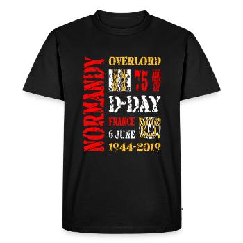AVM DDAY OVERLORD 75 YEARS - Men's Premium Organic T-Shirt - black - Front - Nico (187cm)