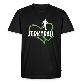 Sport Heart Jorkyball - Men's Premium Organic T-Shirt - black - Front - Nico (187cm)