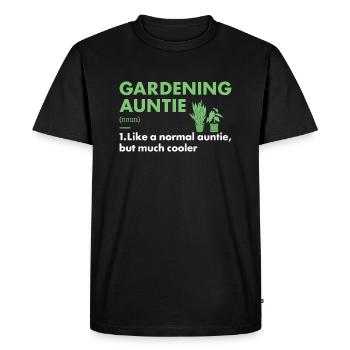 Jardinier Tante Définition Jardinage - T-shirt Premium bio Homme - noir - Devant - Nico (187cm)
