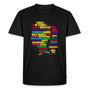 Girls In Science - Men's Premium Organic T-Shirt - black - Front - Nico (187cm)