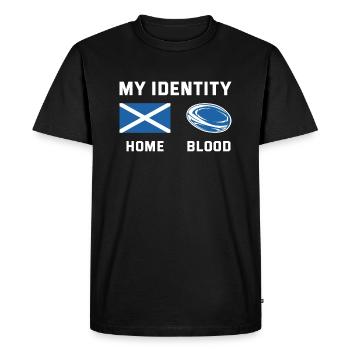 Mon identité Écosse Rugby - T-shirt Premium bio Homme - noir - Devant - Nico (187cm)