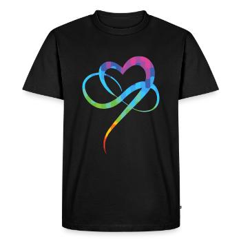 Poly Love Heart - Infinity Herz - T-shirt Premium bio Homme - noir - Devant - Nico (187cm)