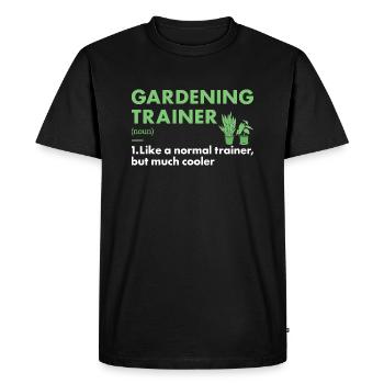 Jardinier formateur Définition Jardinage - T-shirt Premium bio Homme - noir - Devant - Nico (187cm)