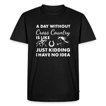 Cavalier Une journée sans cross-country - T-shirt Premium bio Homme - noir - Devant - Nico (187cm)
