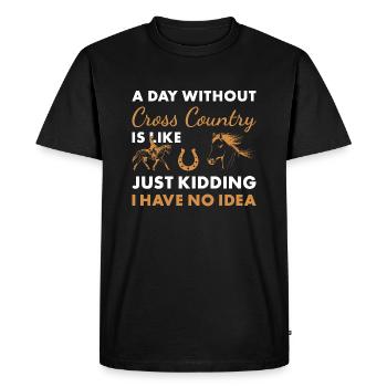Cavalier Une journée sans cross-country - T-shirt Premium bio Homme - noir - Devant - Nico (187cm)