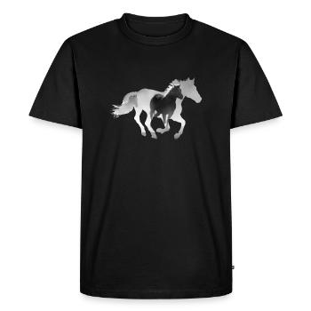 Cheval au galop - T-shirt Premium bio Homme - noir - Devant - Nico (187cm)